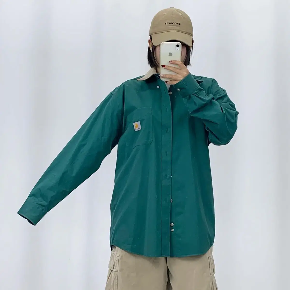 [XL]Calhart Green-Beige Golden Kara Shirt CH3932