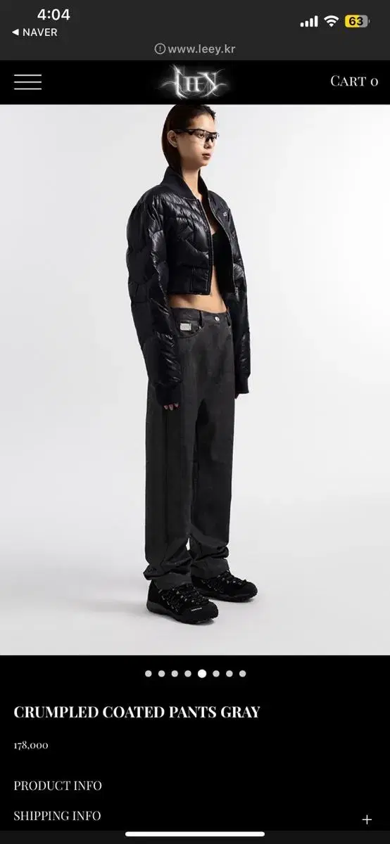 Leey CRUMPLED COATED PANTS black m