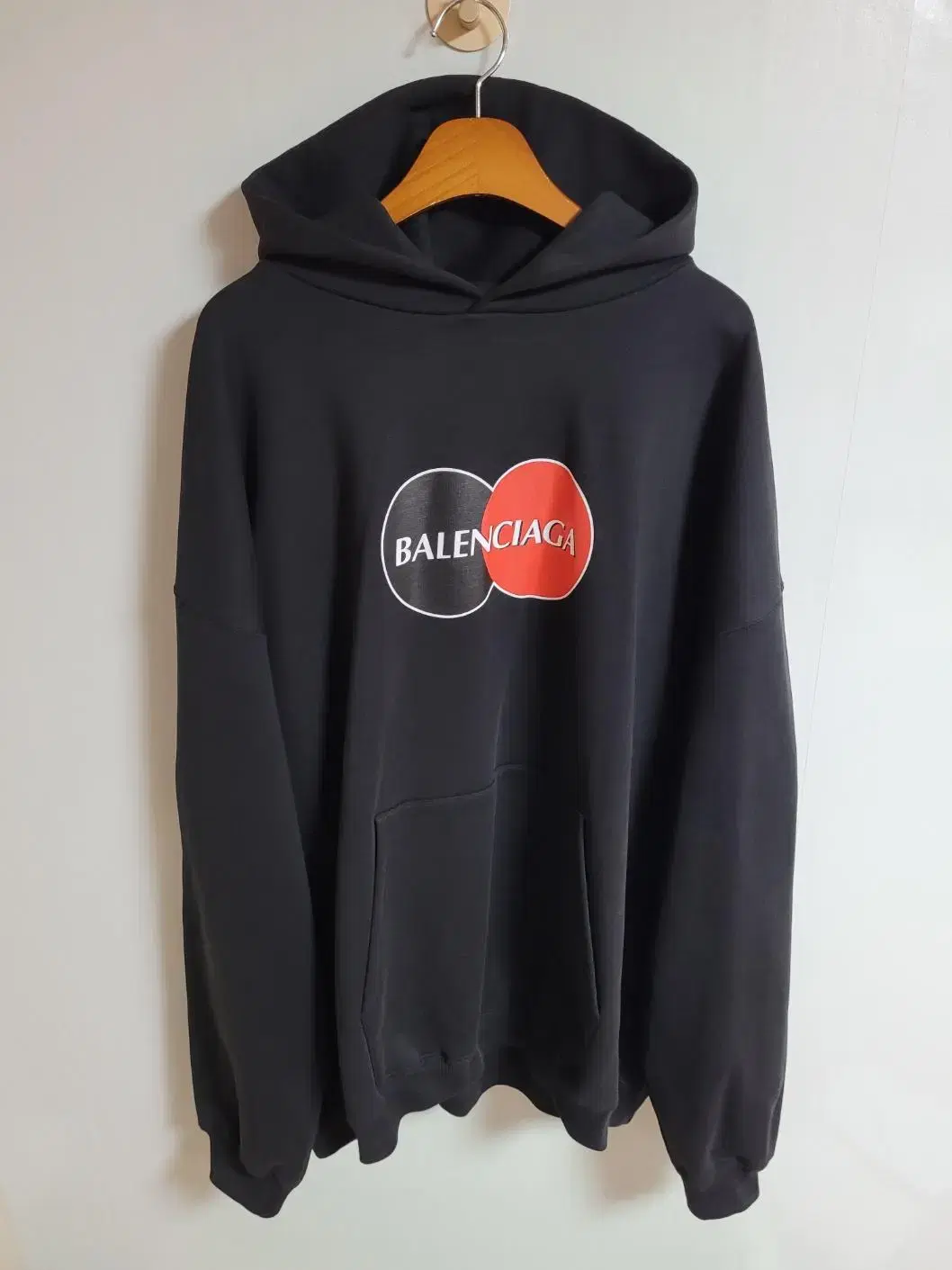 [S] Balenciaga Black Master Logo Overfit Hoodie 620973