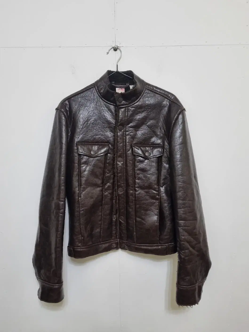 ArmaniExchange A/X Vintage Fur-lined Faux Leather Rider Jacket-MenS