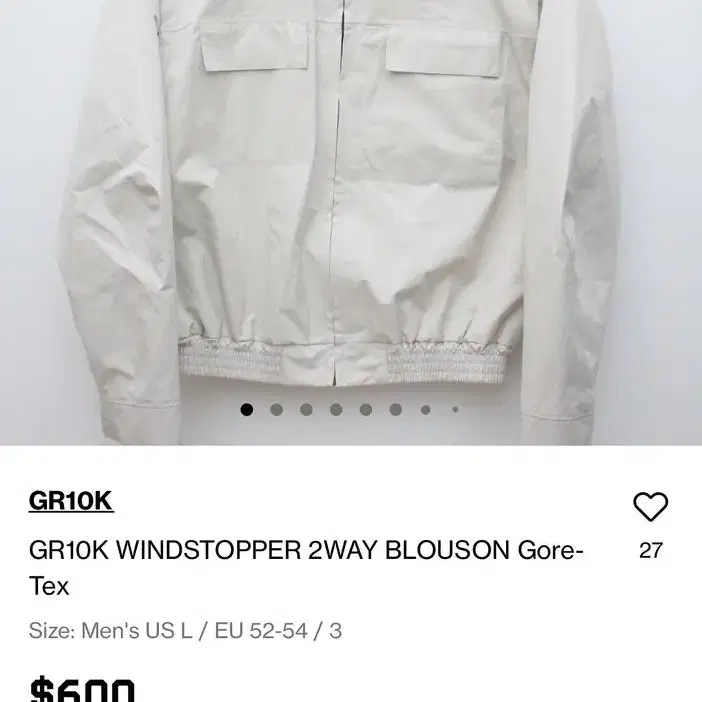 GR10K windstopper 2way jacket