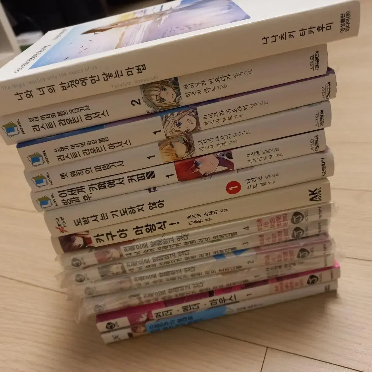 Light novels and single volumes of light novels for sale.