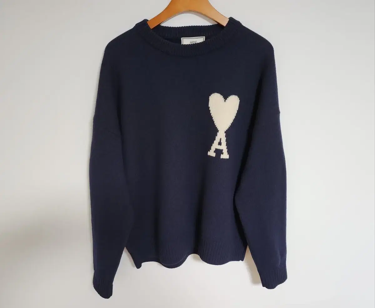 [S] Army Navy Wool Intarsia Bigheart Knit H19K009