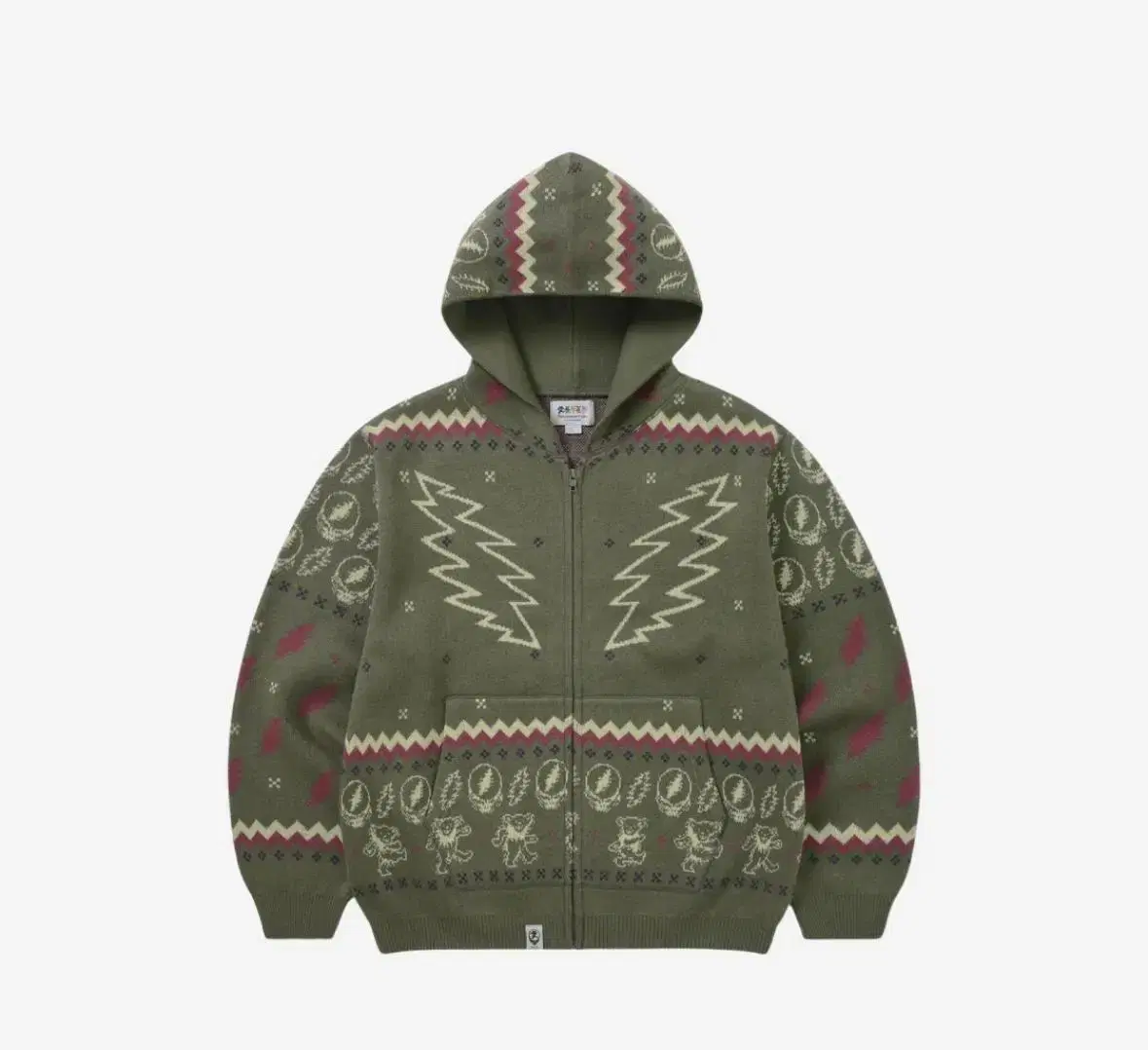 L] The Grateful Dead Done That Knit Hoodie Zip Up