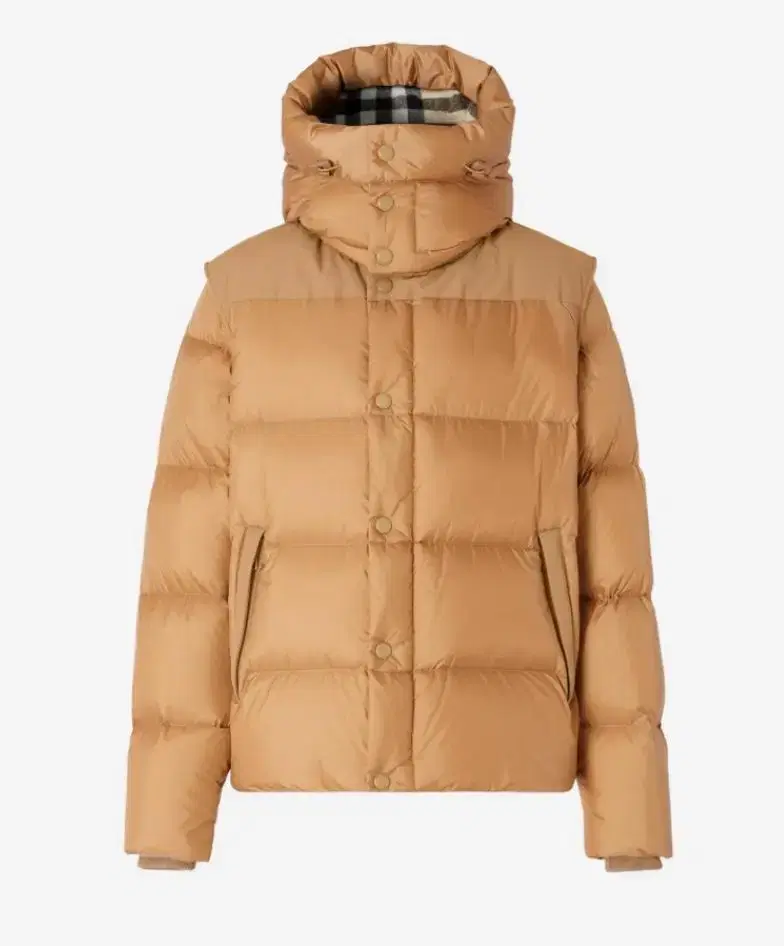 [M] Burberry Detachable Sleeve Hooded Padded Jacket Warm Honey