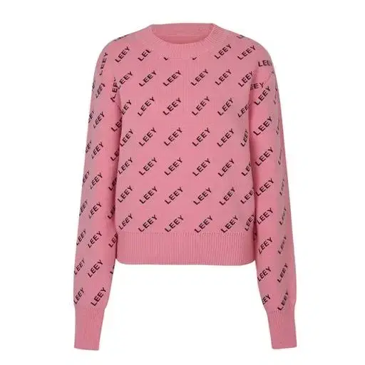 [LEEY] ALLOVER LOGO KNIT PINK