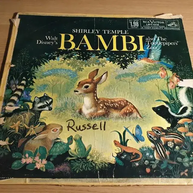 1958년 WALT DISNEY BAMBI 밤비 LP