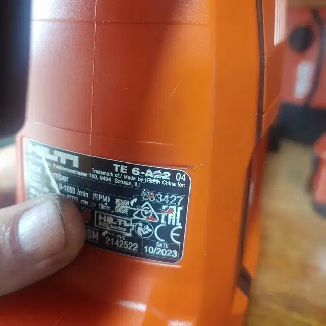 [HILTI]힐티충전함마드릴 TE6A22 AVR 2023년식 본체만