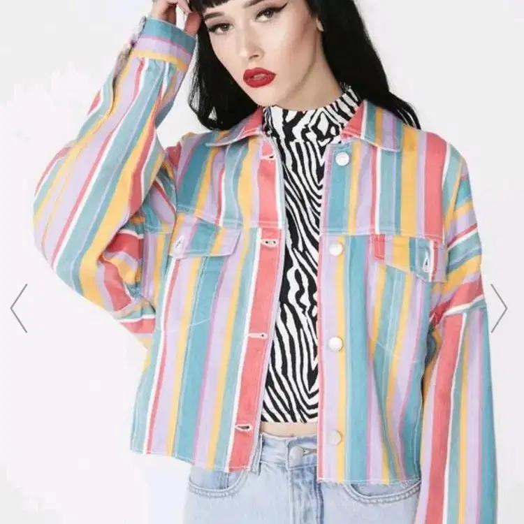 돌스킬 dollskill 재킷 무지개 솜사탕