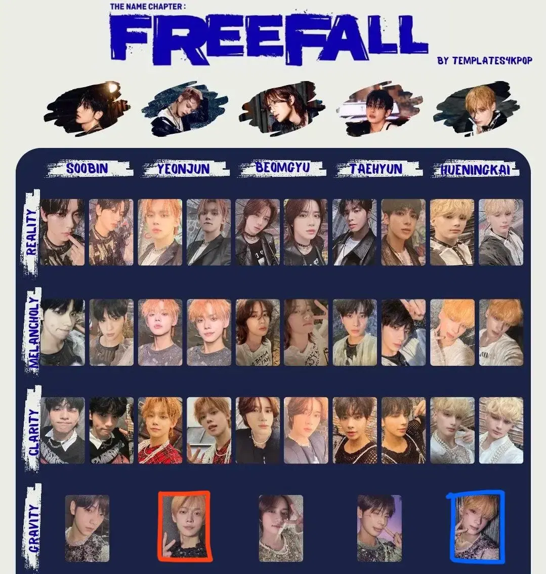 TXT Freefall Photocard