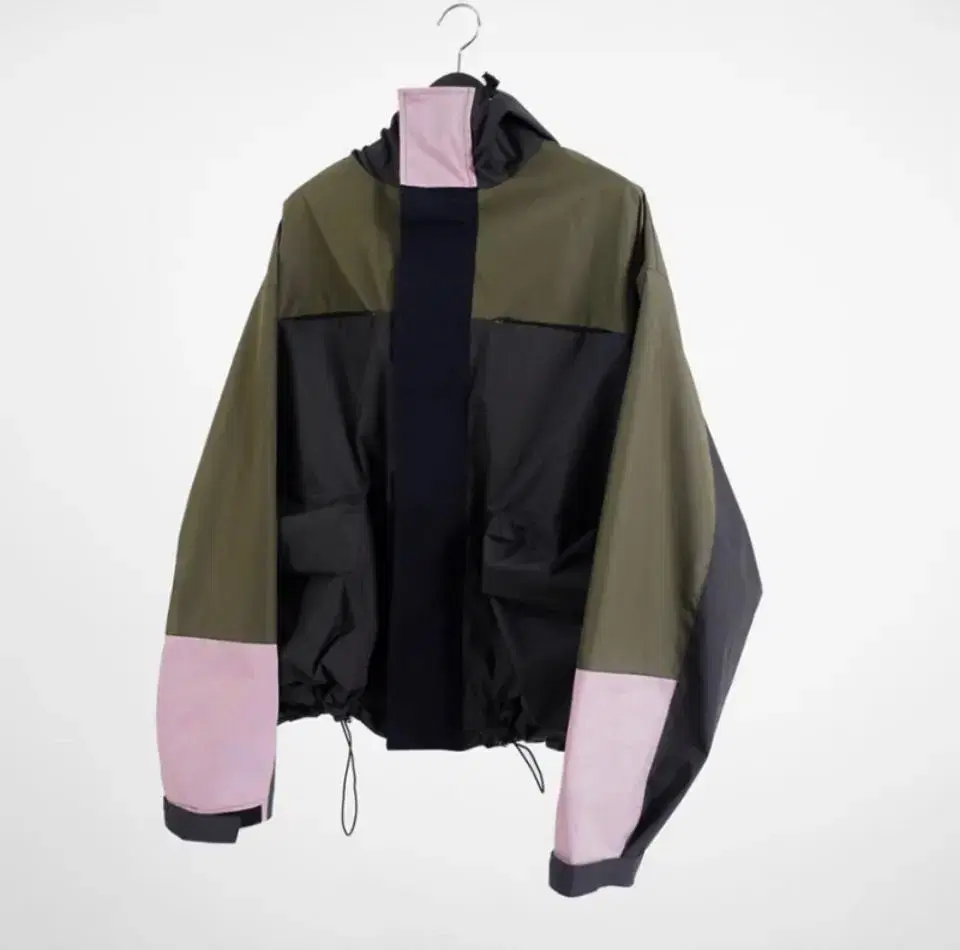 [1]Grimes Colorblock Shell Parka Jacket Khaki/Pink