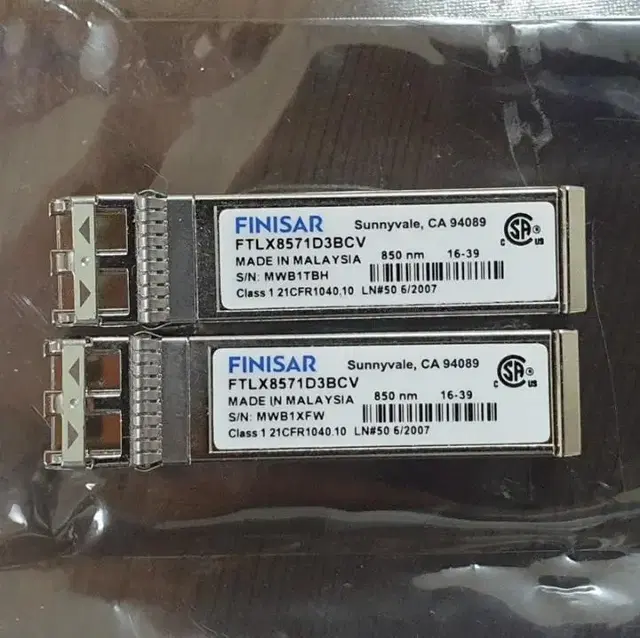 10G 지빅 - Finisar FTLX8571D3BCV 광모듈, 트랜시버