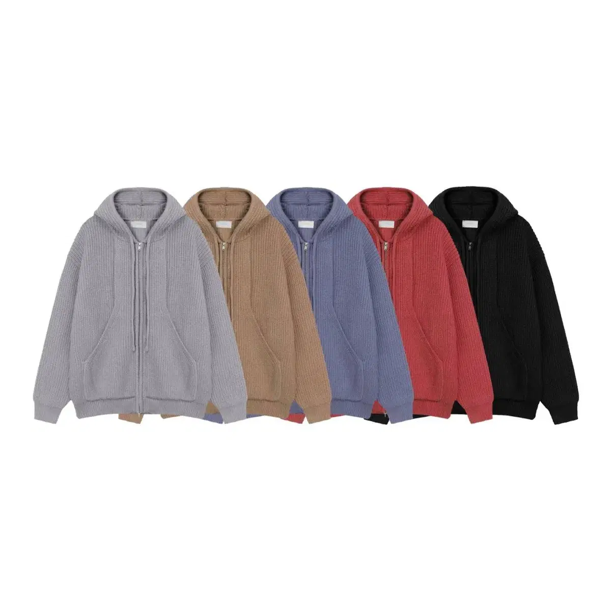 Men's Overfit Hachi Knit Hoodie Zip-Up