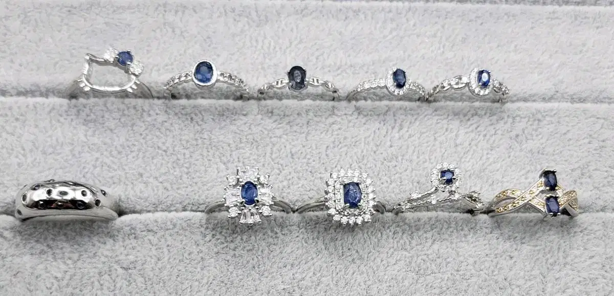 Detail Cut 1st Sapphire Ring Adjustable Size Half Material