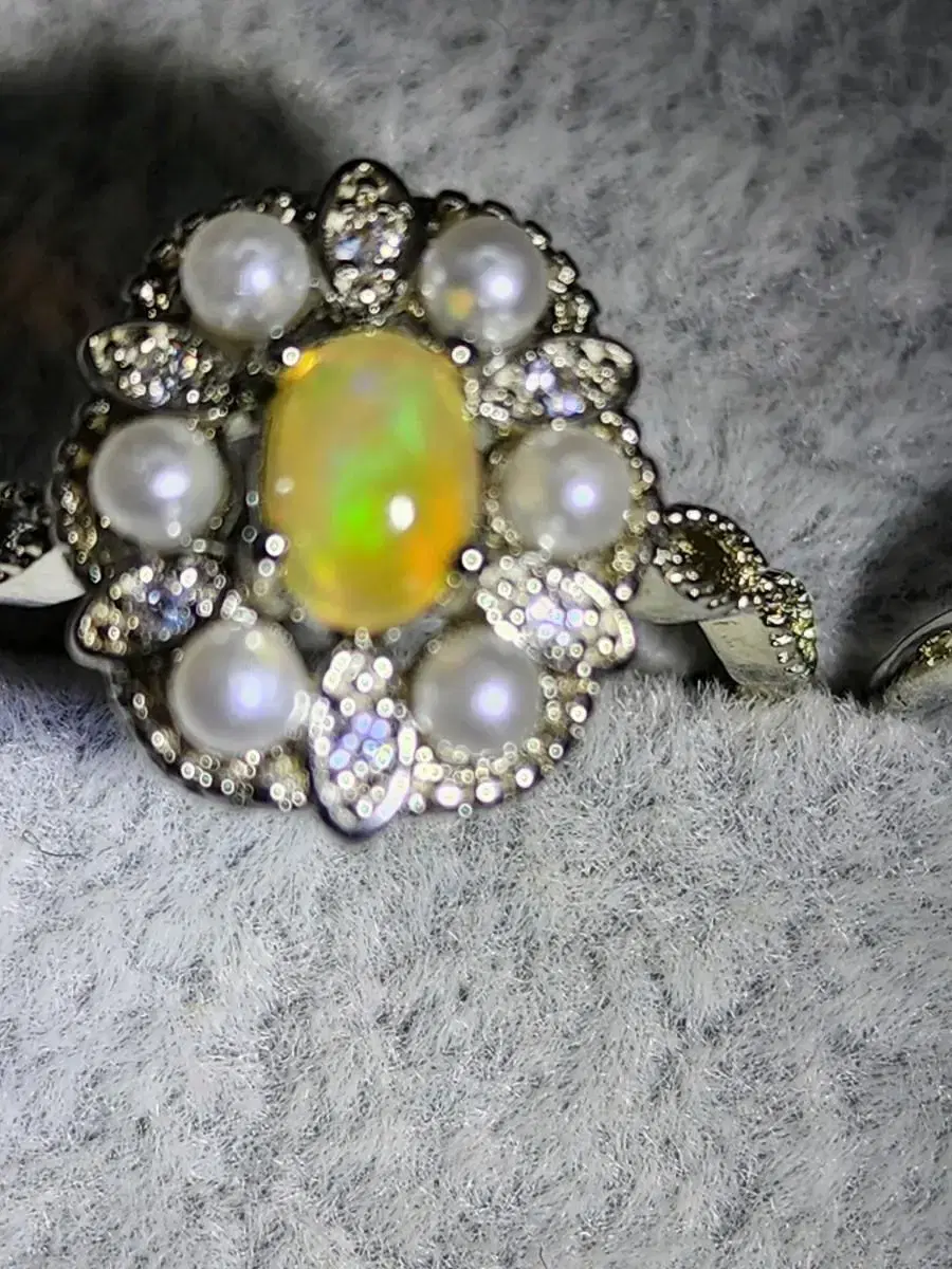 Detail Cut 4 Opal Ring Adjustable Size Opal Half Material