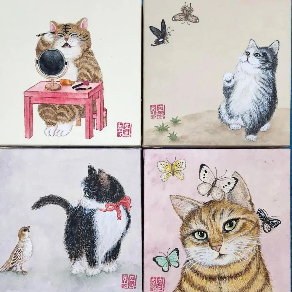 강아지 고양이 민화그림 그려드려요!