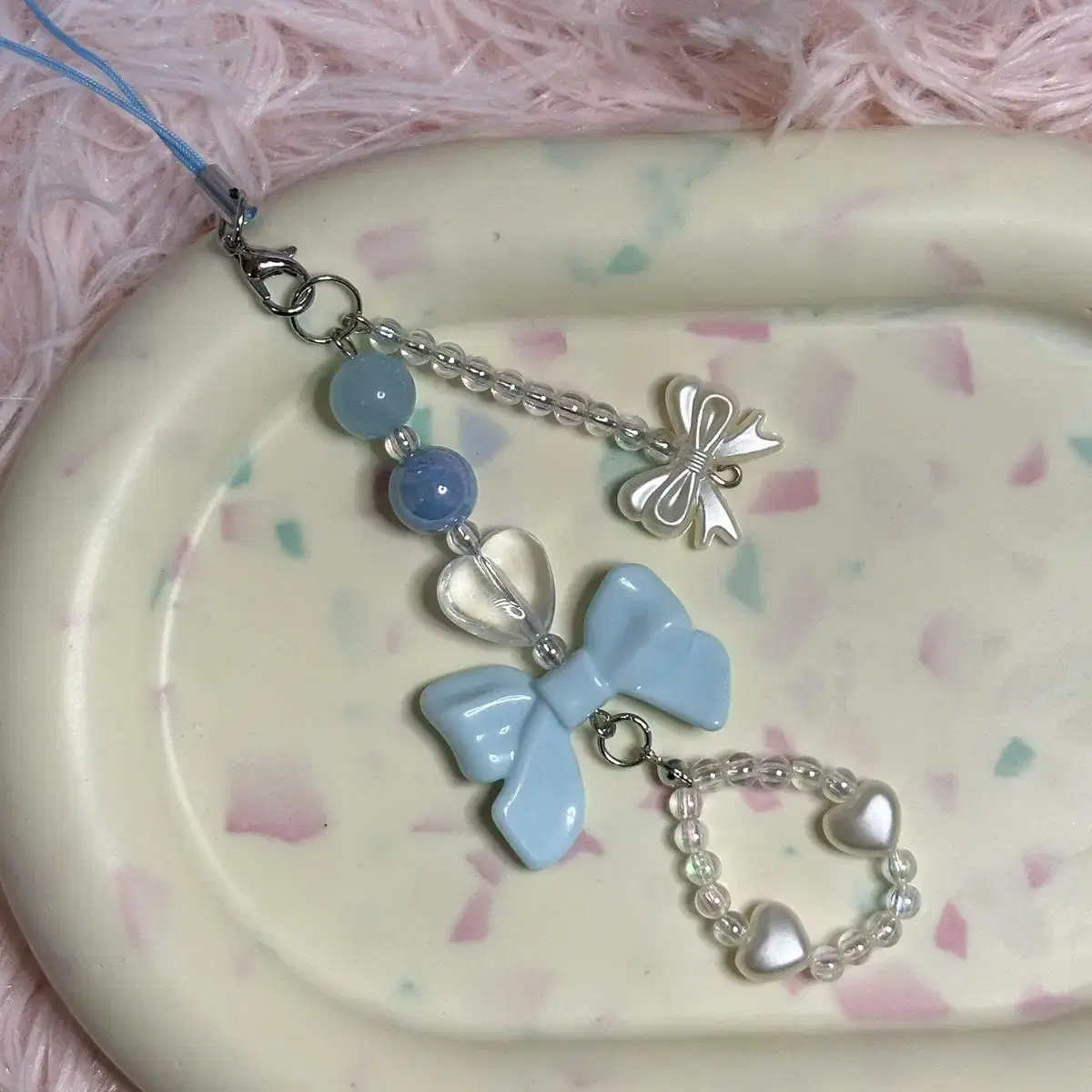 Doreminmaid_Blue Ribbon Beaded Keyring