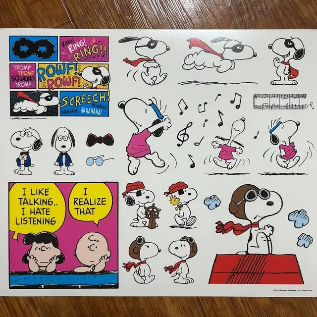 스누피 Snoopy 공식 큰 사이즈 인스 판 스티커