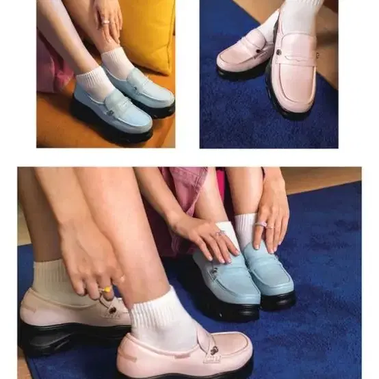 SMA SHOES 뉴트로 대인로퍼 스니커즈(리얼레더) 스카이 블루