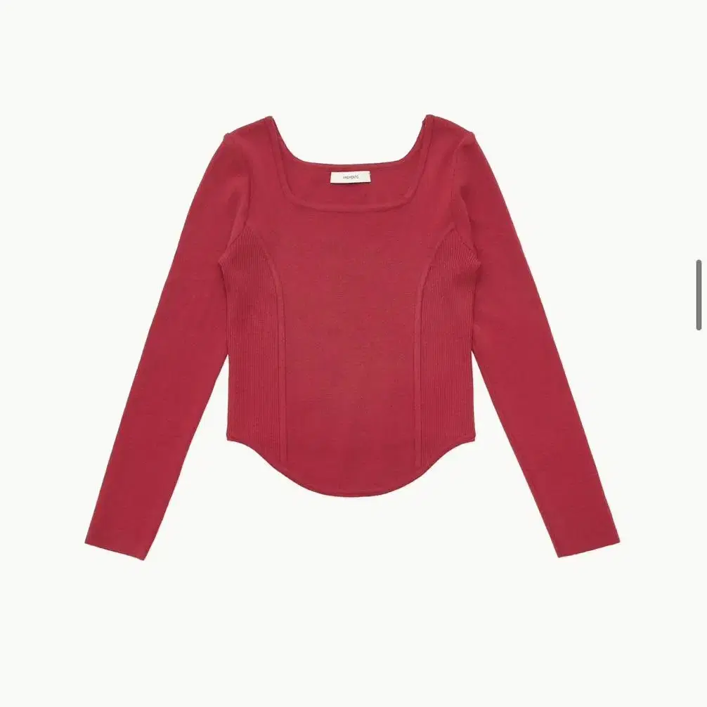 SQUARE NECK CORSET KNIT red