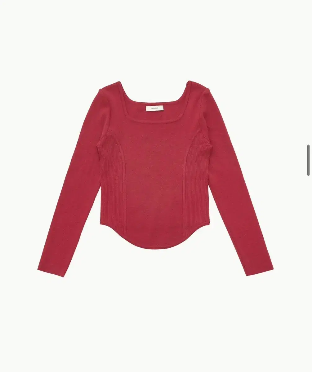 SQUARE NECK CORSET KNIT red