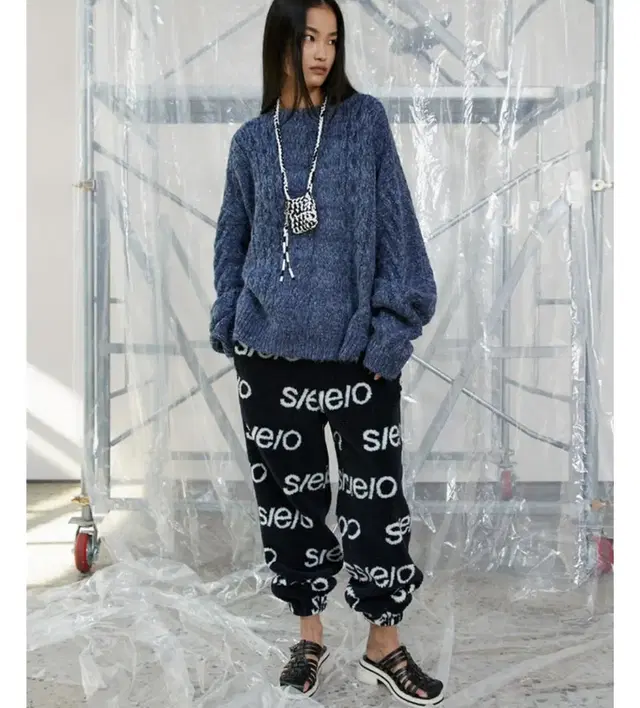 seo 에스이오 팬츠 LOGO FLEECE PANTS NAVY