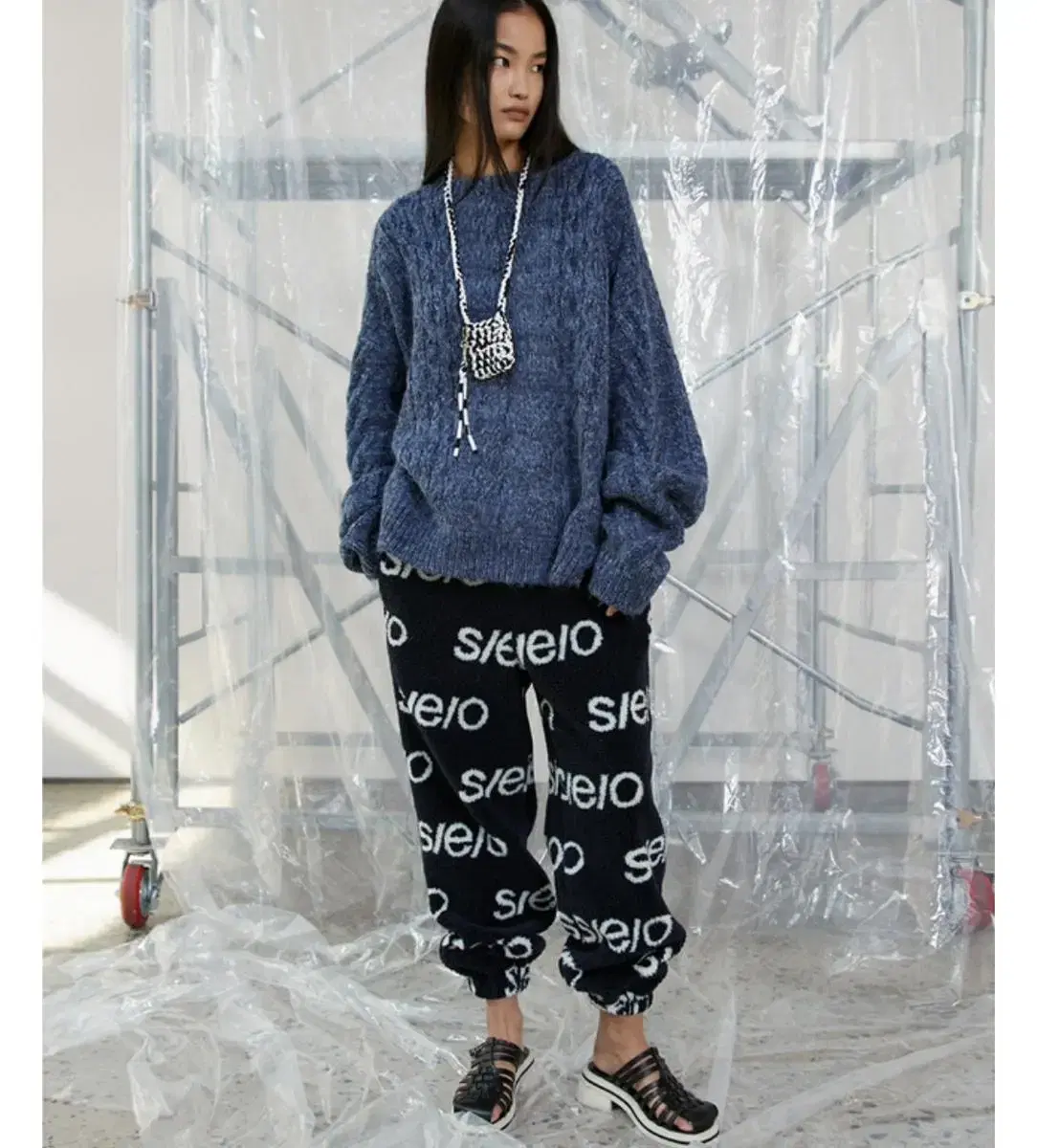 seo 에스이오 팬츠 LOGO FLEECE PANTS NAVY