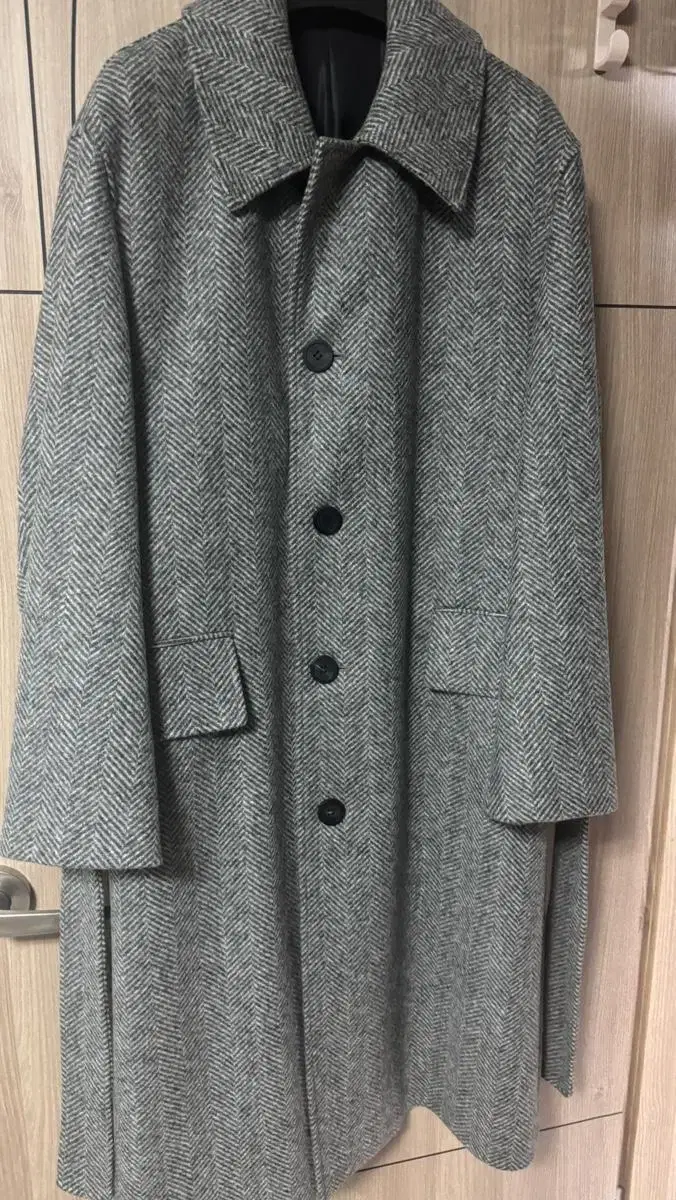 Solid Homme 21FW Gray Herringbone Balmacan Collection Coat 44