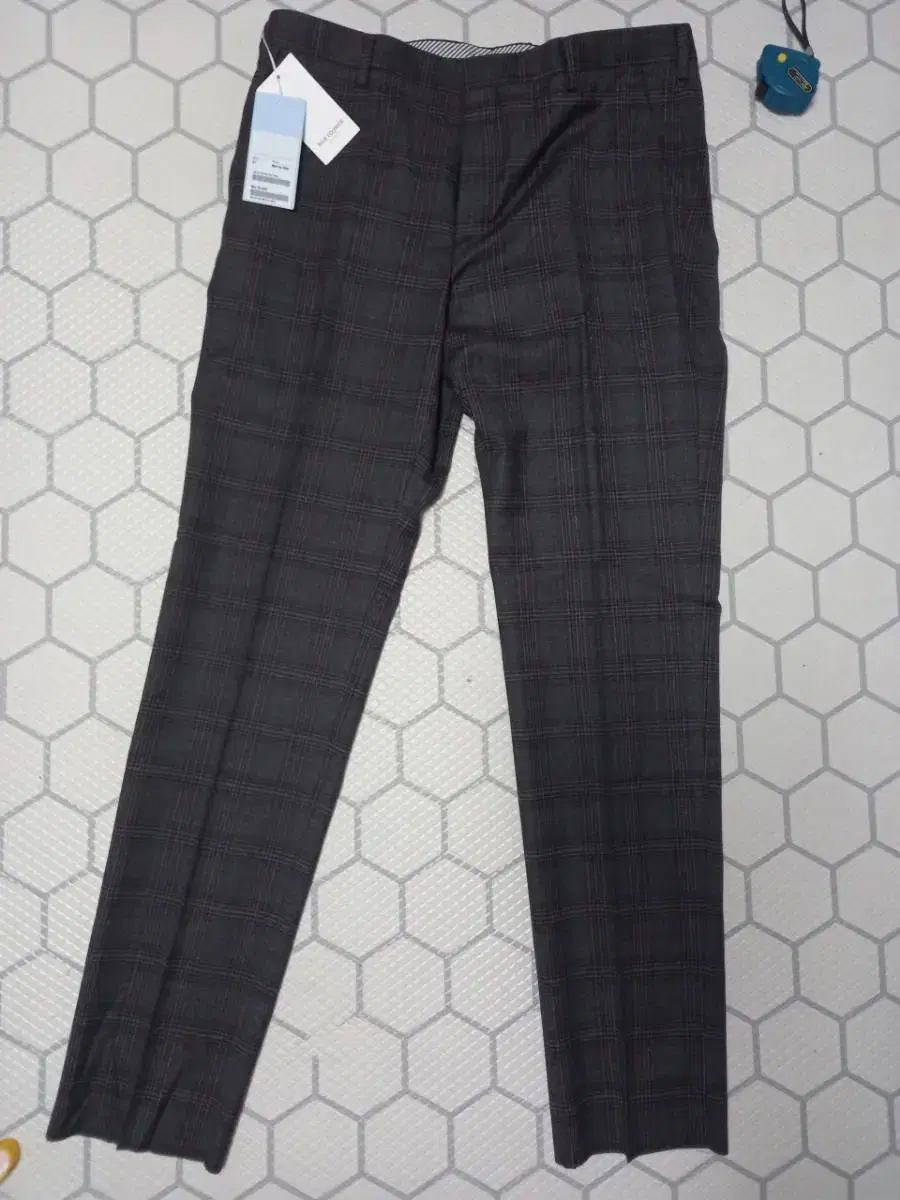 (New) TNGT Men's Wool Check Formal Pants 91 (Size 34)