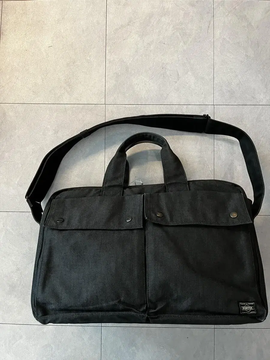 Porter denim boston bag