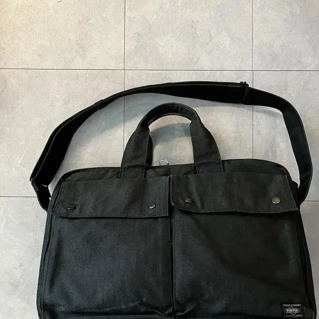 Porter denim boston bag