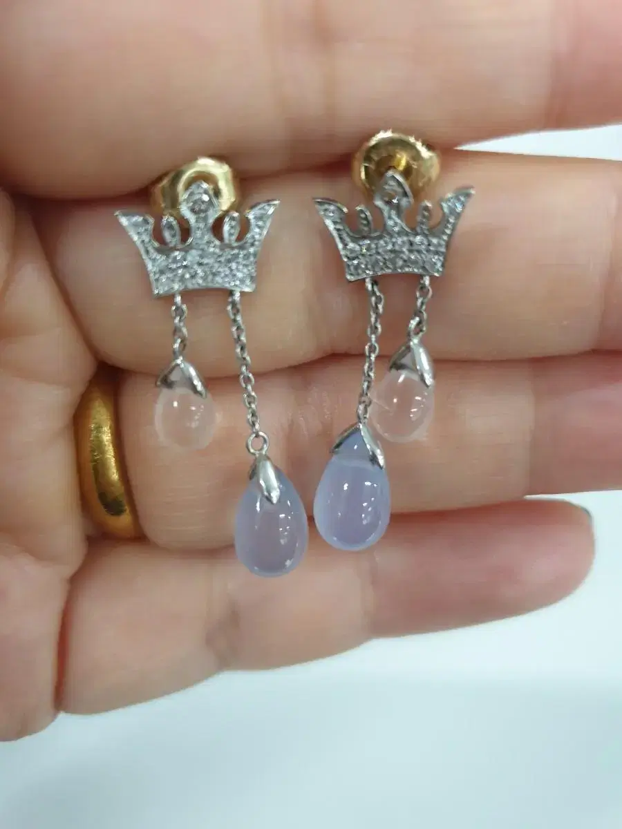 Zestina 14K Blooming t-ara chalcedony gemstone earrings