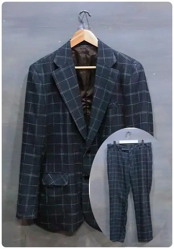 [50/52] Saint New York Wool Check Blazer Suit Set (30% off)