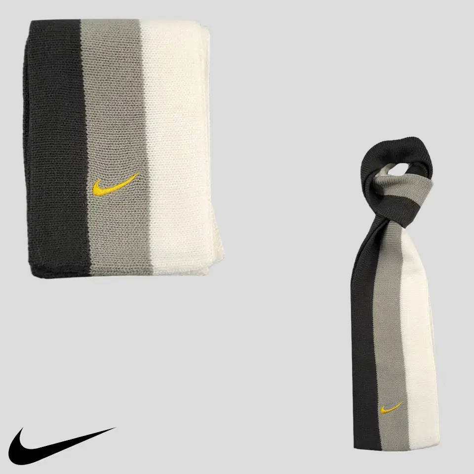 Nike Grayton Stripe Varying Yel Swoosh Embroidered Wool Blend Non-Tessellated Shawl