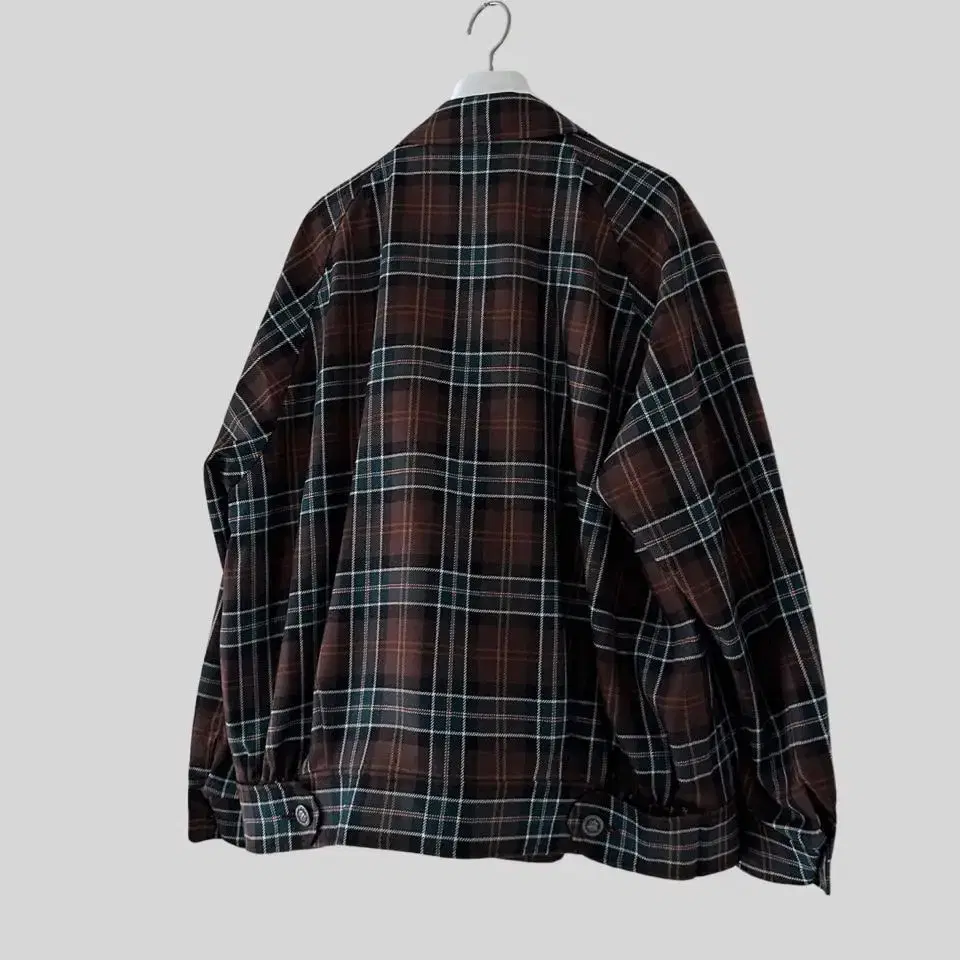 < (BURBERRY)brown checker double wool ja