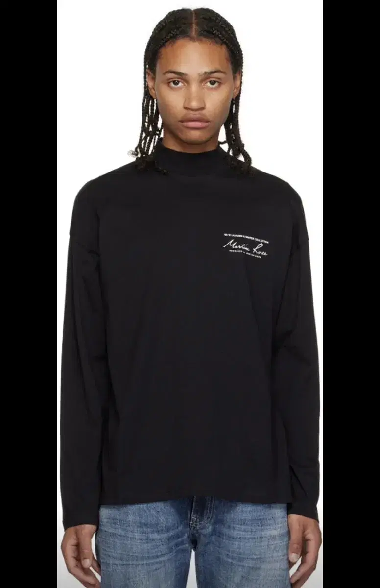 Martin Rose Mock Neck Long Sleeve Black M Quick sale