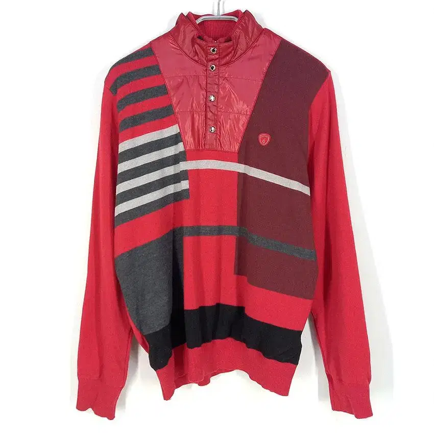 IAS Men's Wool Blend Windproof Vahn Button Knit Top Red105 (HU27837)