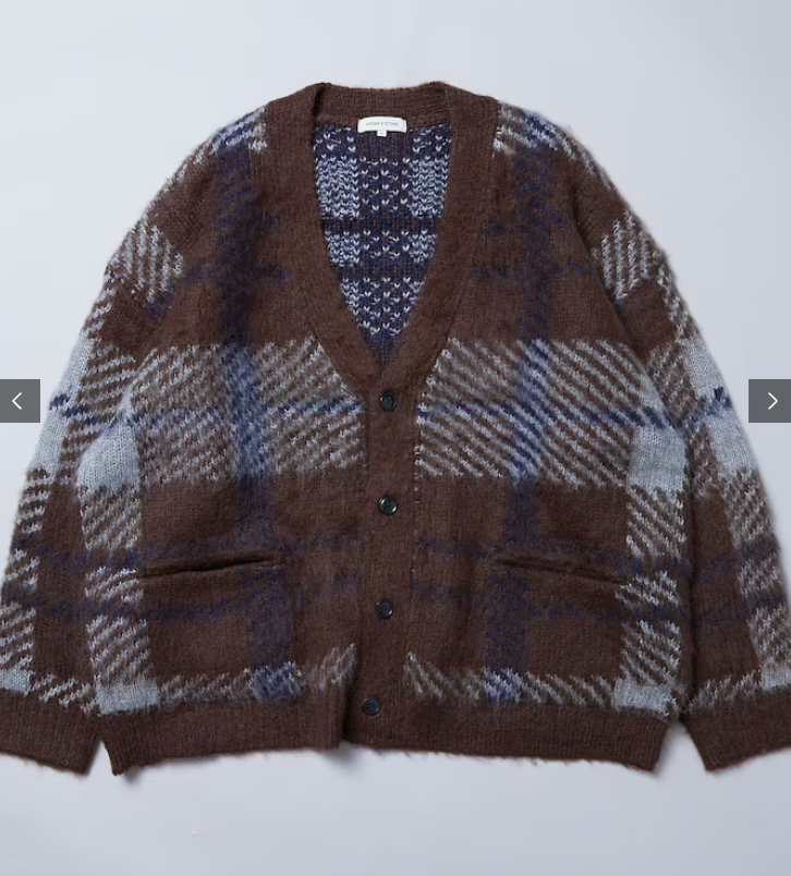 FREAK'S STORE Freak's Store Mohair Check Knit Cardigan