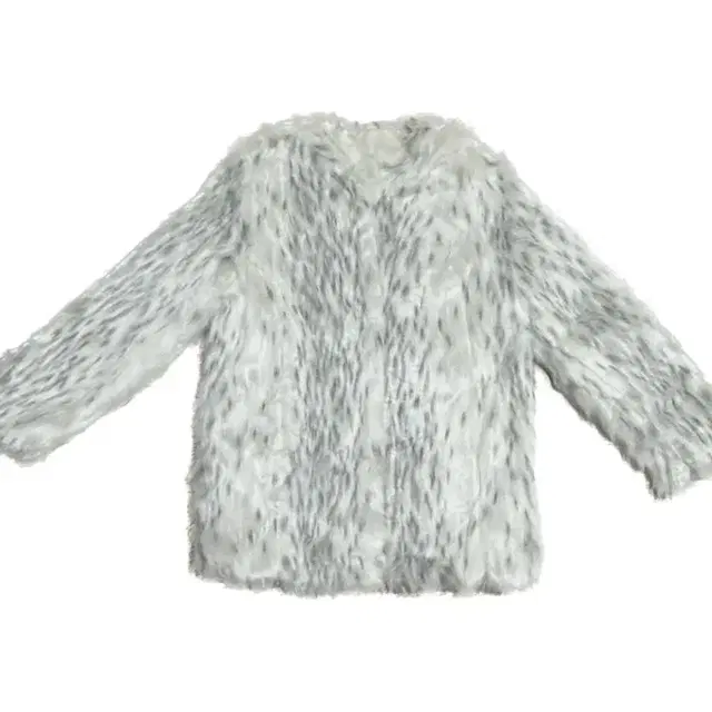 [급처] Ivory Grey Mix Fur Jacket