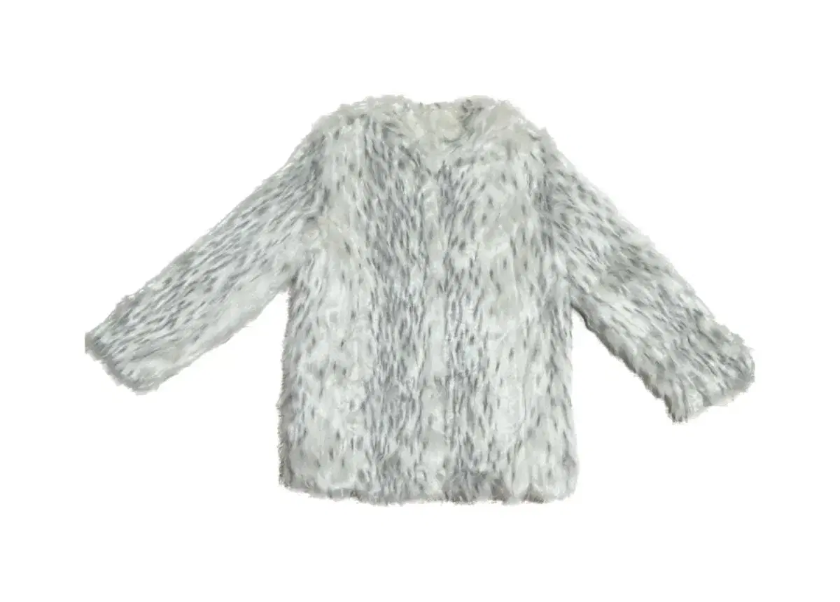 달마시안 퍼자켓 아이보리 Ivory Grey Mix Fur Jacket