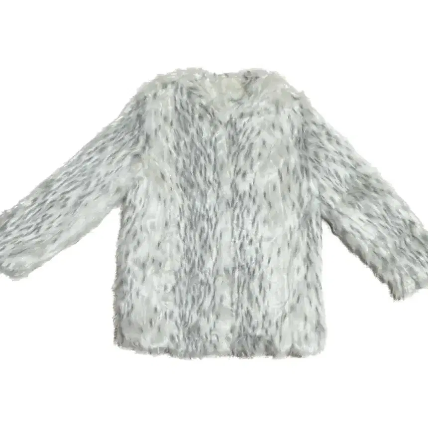 달마시안 퍼자켓 아이보리 Ivory Grey Mix Fur Jacket