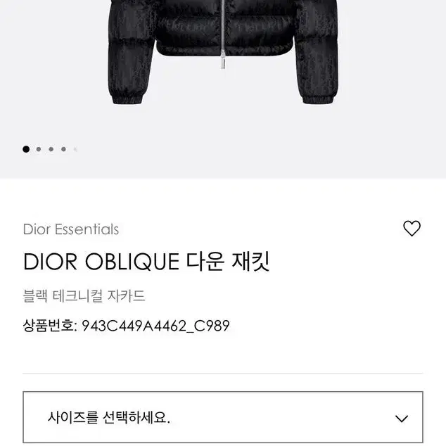 디올 오블리크 패딩 50(블랙) 사진 5