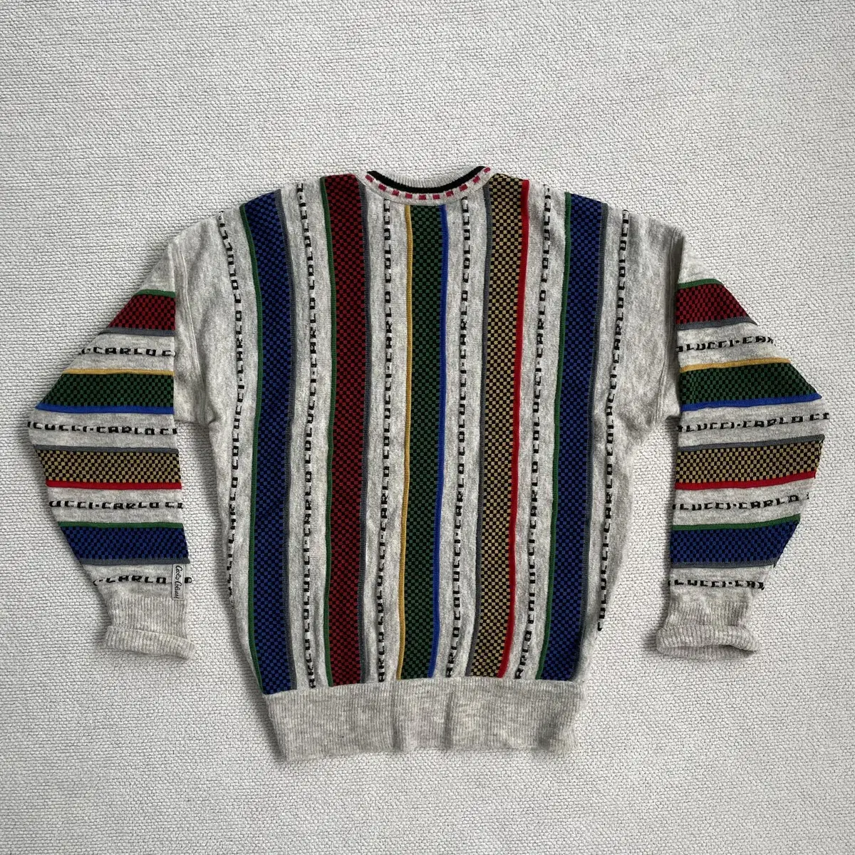 빈티지 carlo colucci 크레이지 패턴 sweater