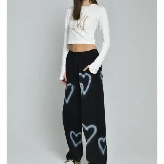 미드나잇 무브 2 heart pants (black)