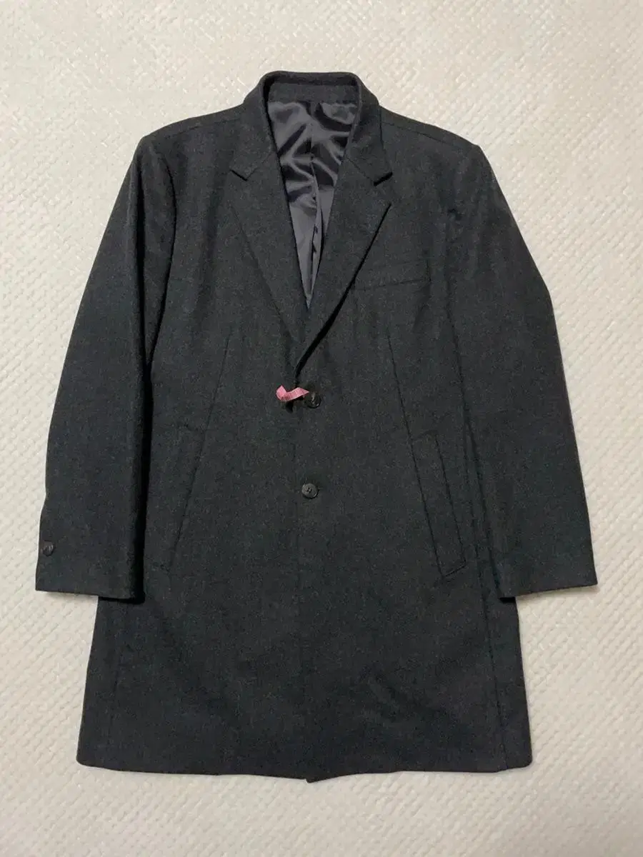 [L] DKNY Men's Gogarine Minimalist Single Coat Charcoal (100-105)