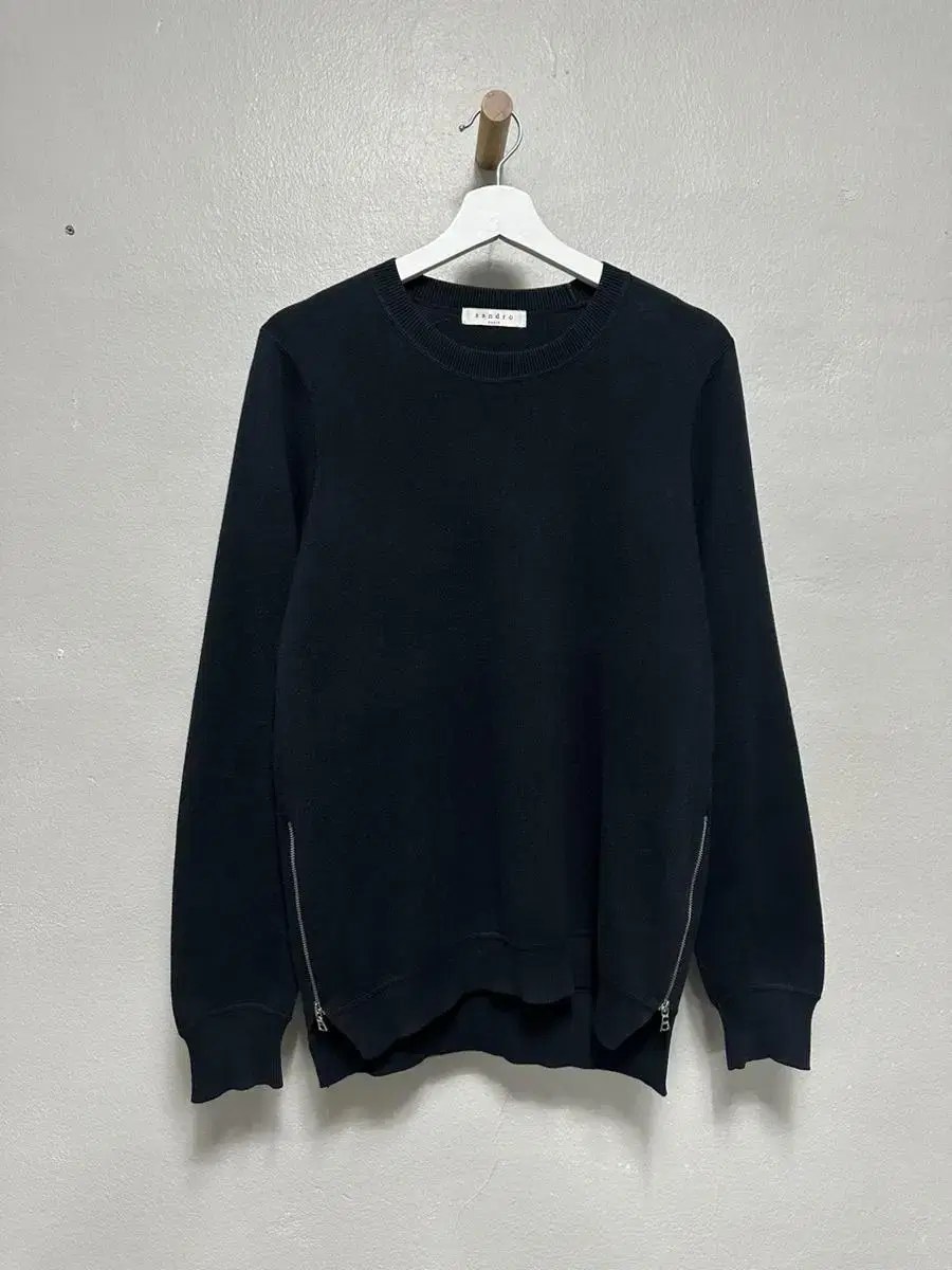 Sandro side zip knit top