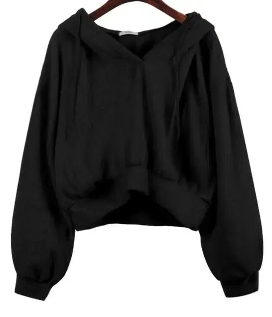 Fur-cropped balloon-shirred hoodie