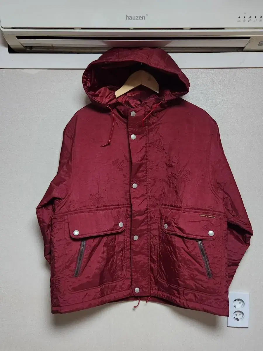 Issey Miyake HAi High Spotting Gear Burgundy Nylon Hooded Jacket