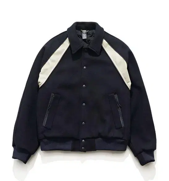 LanguageFectured Wool Varsity Jacket Navy L sell Padded Varsity