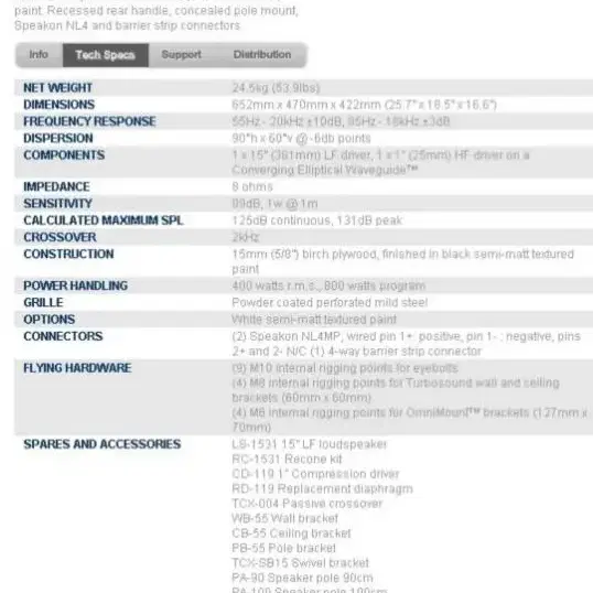 터보사운드 패시브스피커 메인스피커 15인치 tcx15 tcx12